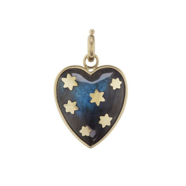 14K Gold & Labradorite Anna Heart Charm - storrow