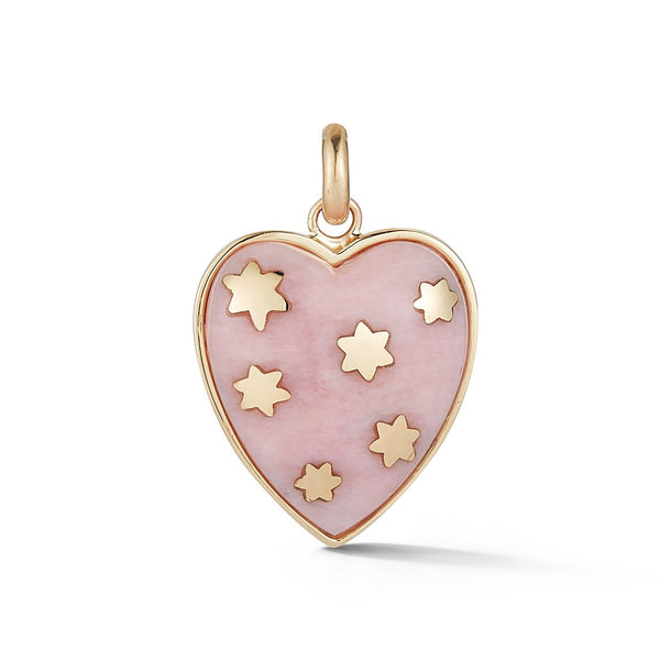 14K Gold & Pink Opal Anna Heart Charm - storrow