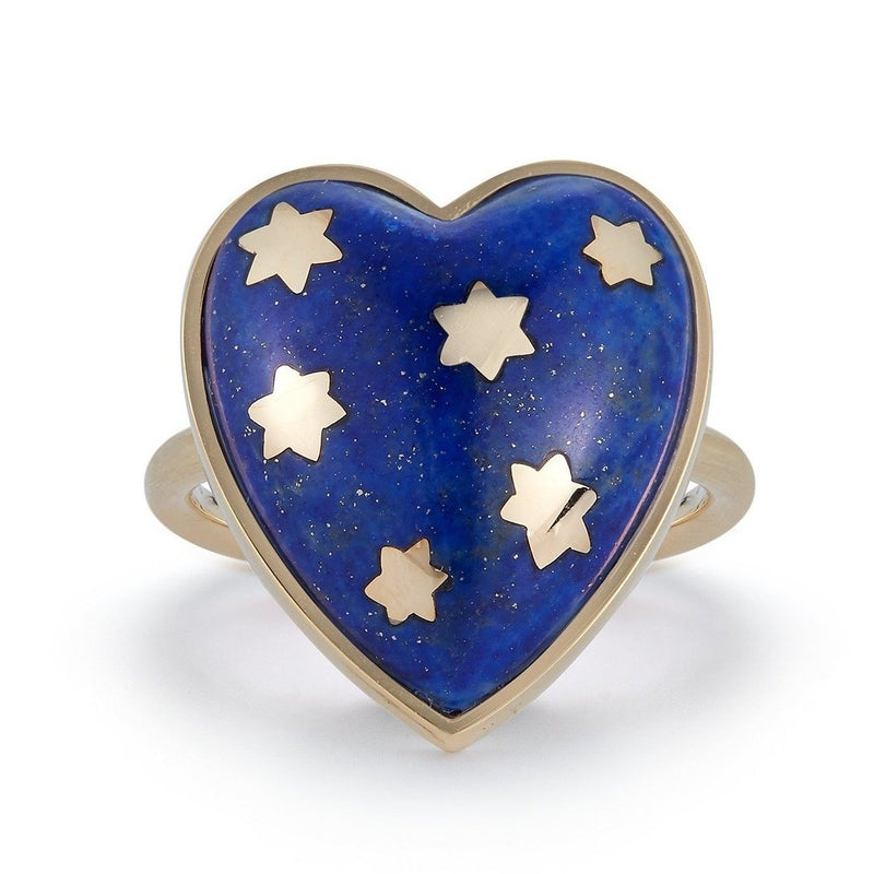 14K Gold Lapis Anna Heart Ring - storrow