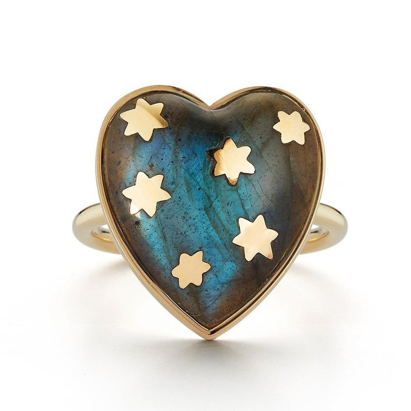 14K Gold Labradorite Anna Heart Ring - storrow