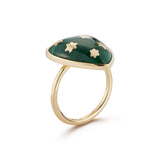 14K Gold Malachite Anna Heart Ring - storrow