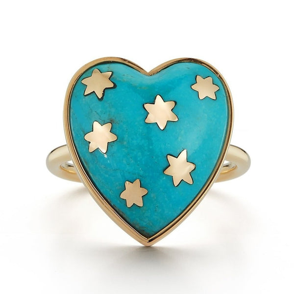 14K Gold Turquoise Anna Heart Ring - storrow