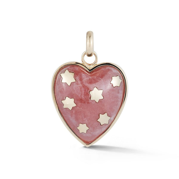 14K Gold & Rhodochrosite Anna Heart Charm - storrow