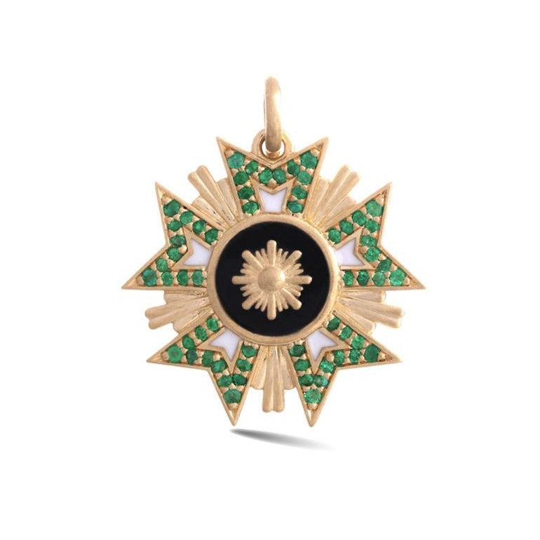 14K Gold Emerald & Enamel Florence Charm - storrow