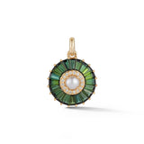 14K Gold Green Tourmaline Diamond & Pearl Emily Charm - storrow