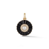 14K Gold Onyx Diamond & Pearl Emily Charm - storrow