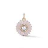 14K Gold Pink Opal Diamond & Pearl Emily Charm - storrow