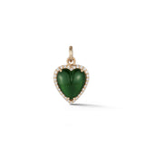 14K Gold Diamond & Green Tourmaline Alana Heart Charm - storrow