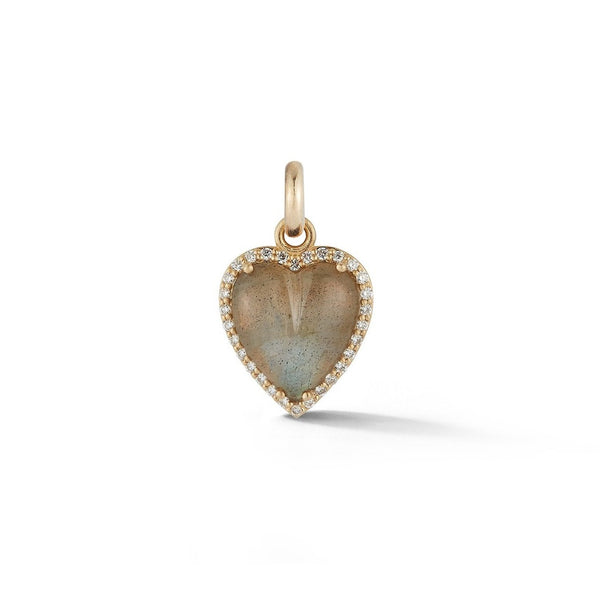 14K Gold Diamond & Labradorite Alana Heart Charm - storrow
