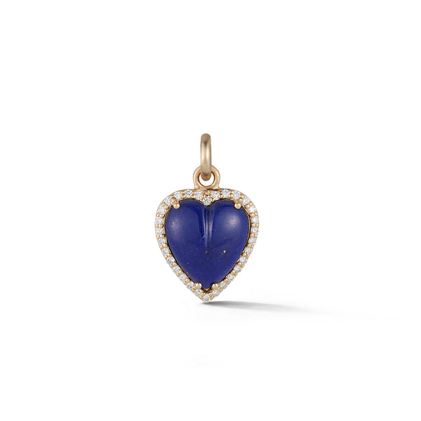 14K Gold Diamond & Lapis Alana Heart Charm - storrow