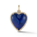 14K Gold Diamond & Lapis Alana Large Heart Charm - storrow