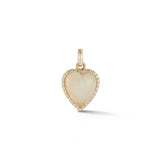 14K Gold Diamond & White Opal Alana Heart Charm - storrow