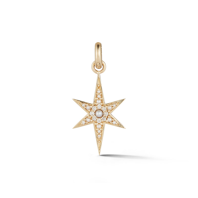 14K Gold Pearl & Diamond Stella Charm – storrow
