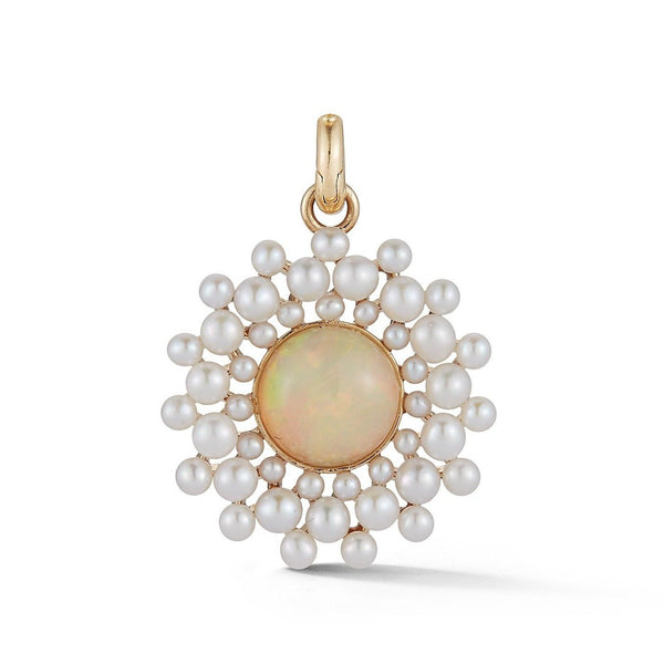 14K Gold Opal & Pearl Cluster Juliet Charm - storrow