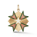 14K Gold Pink Opal Malachite & Enamel Emmeline Charm - storrow