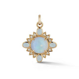 14K Gold Rainbow Moonstone & Diamond Mini Nora Charm - storrow