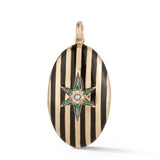 14K Gold Emerald Gemstone & Black Enamel Lillian Locket - storrow