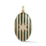 14K Gold Gemstone & Green Enamel Lillian Locket - storrow