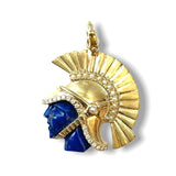 14K Gold Lapis Pearl & Diamond Reid Charm