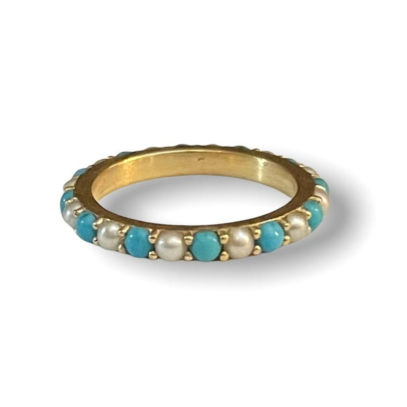 14K Gold Turquoise & Pearl Isabel Ring