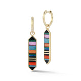 14K Gold & Mixed Gemstone Elizabeth Huggie Earrings