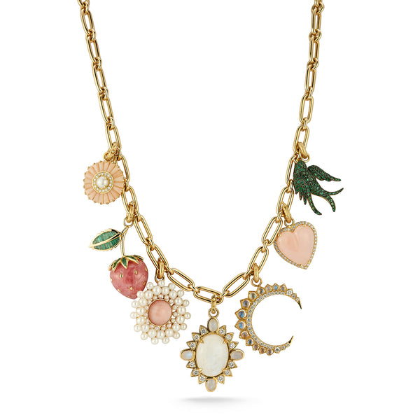 14K Emily, Sweet Strawberry, Juliet, & Nora Multi-Charm Necklace