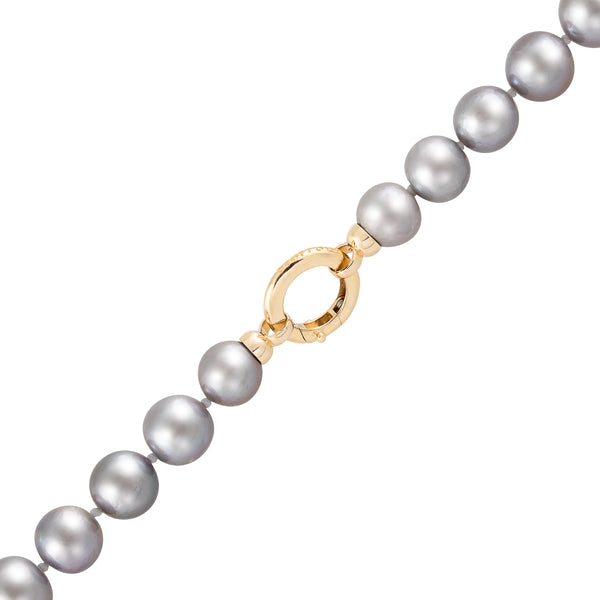 18" 8-10MM Grey Nucleated Freshwater Pearl Ezra Necklace