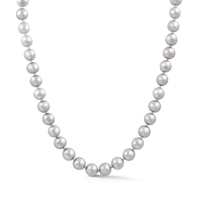18" 8-10MM Grey Nucleated Freshwater Pearl Ezra Necklace