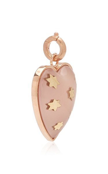 14K Rose Gold & Rose Quartz Anna Heart Charm - storrow